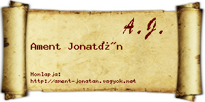 Ament Jonatán névjegykártya